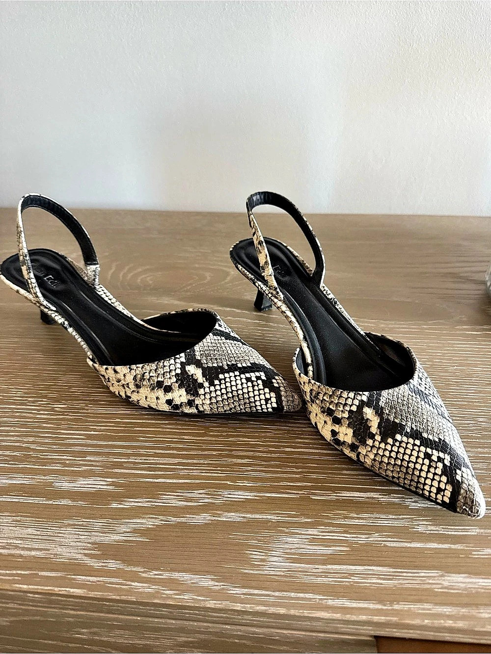 Open Edit Slingback Pump Heels in Snakeskin